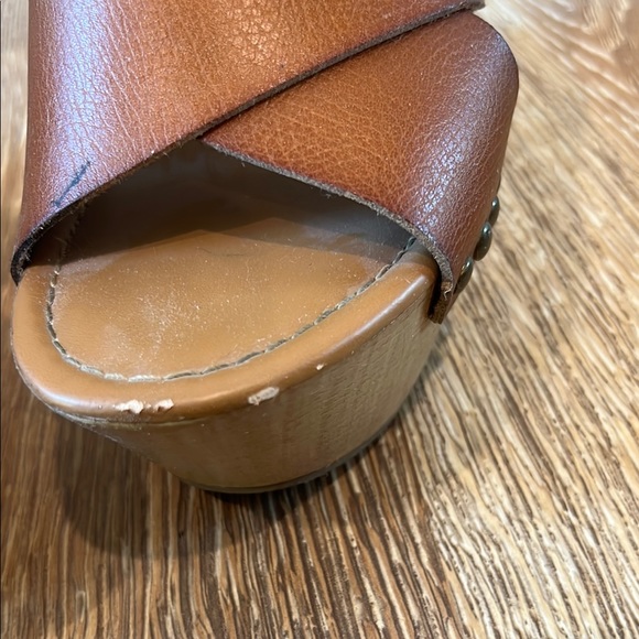 Mossimo Supply Co. Brown Trendy Wedge Sandals - Picture 4 of 7